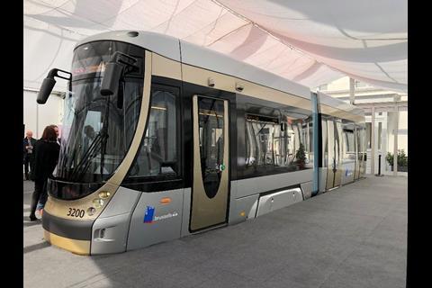 King Philippe has unveiled a mock-up of the next-generation Bombardier Flexity tram for Brussels.